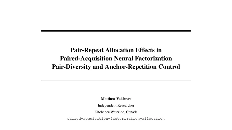 Cover image for Pair-Repeat Allocation Effects