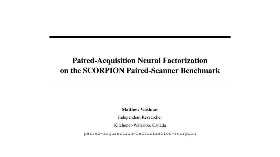 Cover image for Corrected Paired-Acquisition Evidence